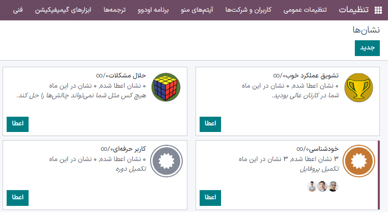 نمایی از برگه نشان‌ها در اودوو