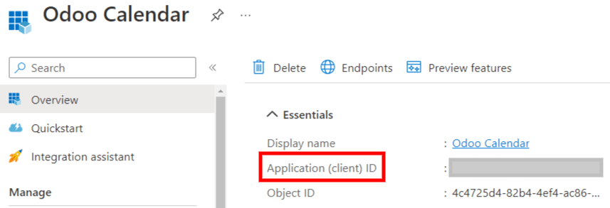 Client ID در پورتال مایکروسافت آژور.