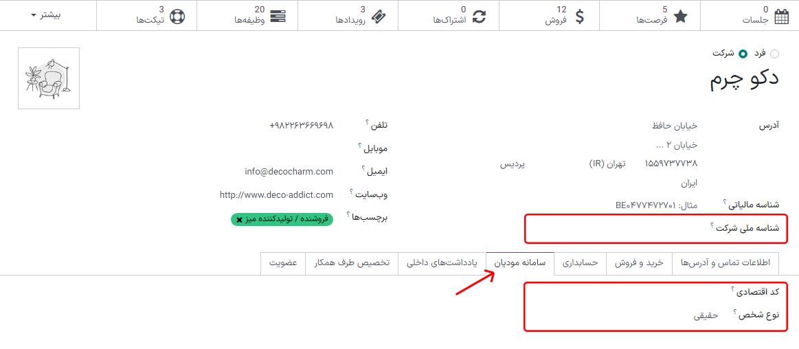 تنظیمات طرف همکار برای سامانه مودیان