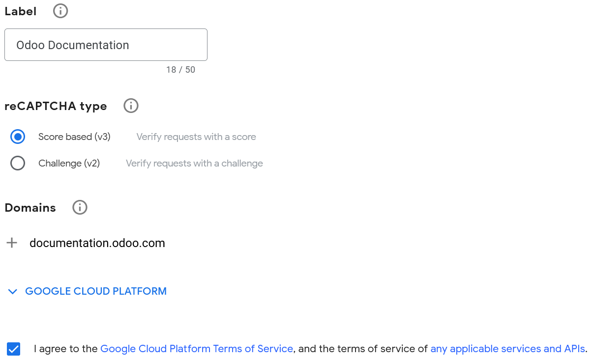 مثال ثبت نام reCAPTCHA برای وب سایت