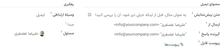 نمایی از تب تنظیمات برنامه بازاریابی با ایمیل سازمانیار بدون فعال بودن تنظیمات.