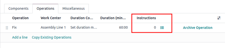 نمایش دستورالعمل‌ها و آیکون لیست.