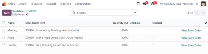 افزودن مرحله به سفارش فروش با محصولات مرحله.