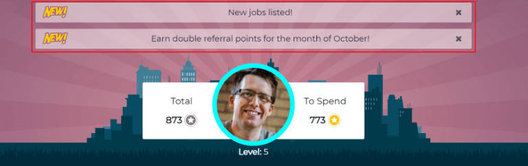 دو بنر هشدار بالای تصویر کاربر.