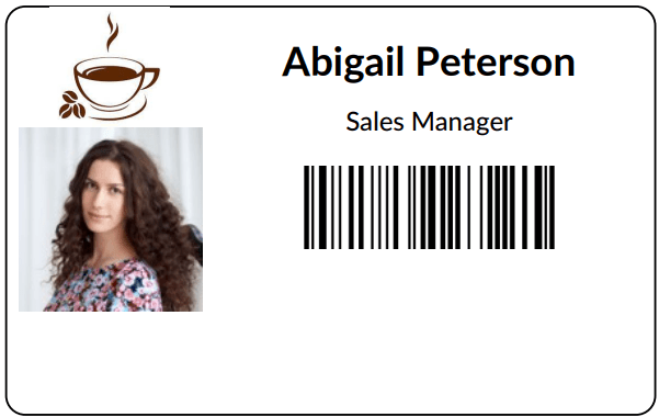 کارتی برای یک کارمند که از برنامه کارمندان ایجاد شده است.