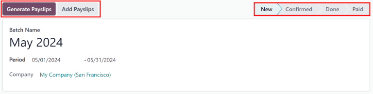 یک دسته با وضعیت جدید، با دکمه‌های موجود برجسته شده.