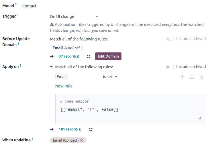 مثال یک راه‌انداز با دامنه قبل از به‌روزرسانی