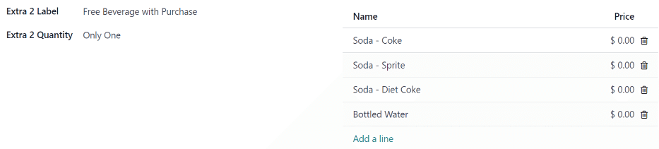 دومین افزودنی پیکربندی شده برای نوشیدنی رایگان با خرید.