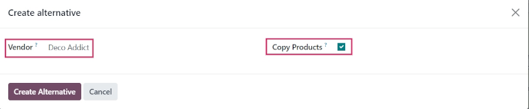 درخواست مناقصه در ایجاد پیش‌فاکتور جایگزین.
