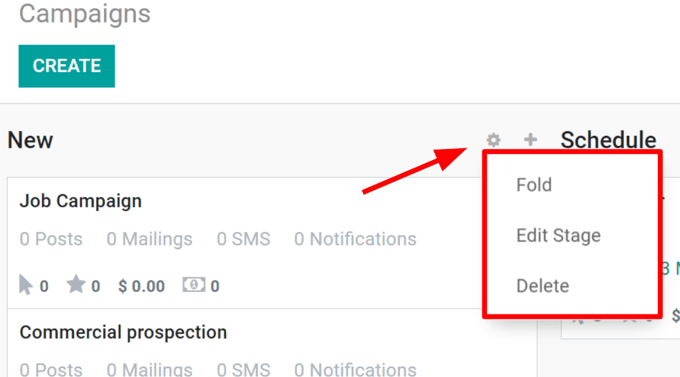 نمایی از صفحه کمپین‌ها در برنامه بازاریابی در رسانه‌های اجتماعی سازمان‌یار.