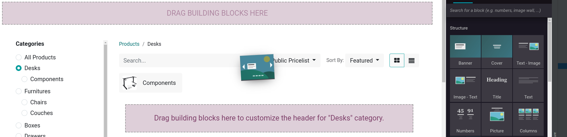 مناطق مربوط به بلوک‌های سازنده