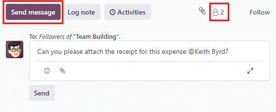 ارسال پیام در کادر پیام.