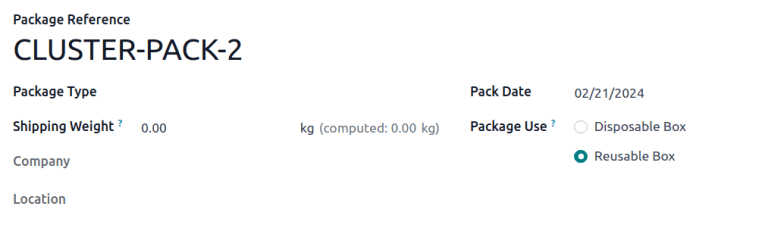 فرم ایجاد بسته جدید.