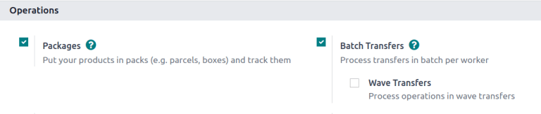فعال‌سازی ویژگی‌های *بسته‌ها* و *انتقال‌های دسته‌ای* در تنظیمات.