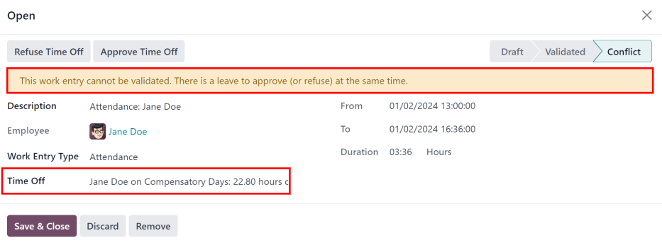 پنجره پاپ‌آپ جزئیات مغایرت که با کلیک روی «ویرایش» ظاهر می‌شود.