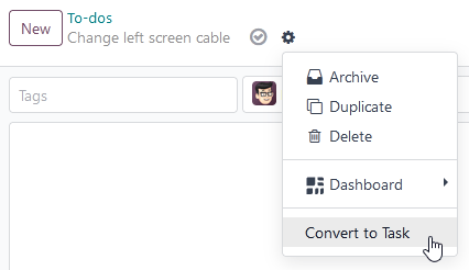 تبدیل کار قابل انجام به یک وظیفه