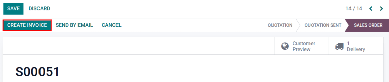 نمایش دکمه «ایجاد فاکتور».