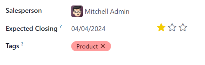 نمای نزدیک از تاریخ بسته شدن پیش‌بینی شده روی یک سرنخ در برنامه CRM.