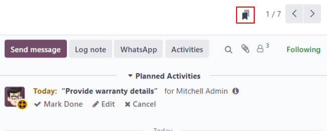 نمایی از یک پیام در سامانه پشتیبانی با تمرکز بر آیکون کتاب دانش.