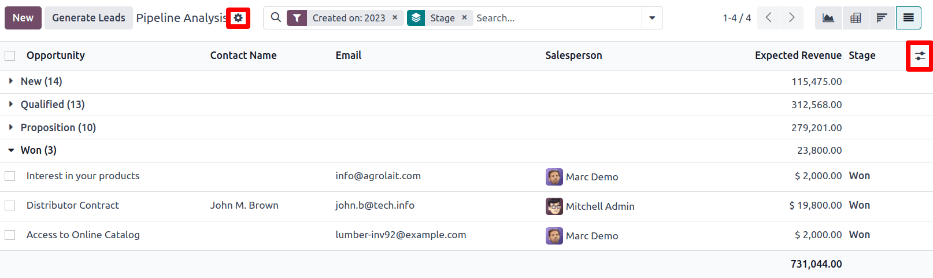 نمای لیست، یک فهرست واحد از تمام رکوردهایی که با معیارهای جستجو مطابقت دارند را نمایش می‌دهد.