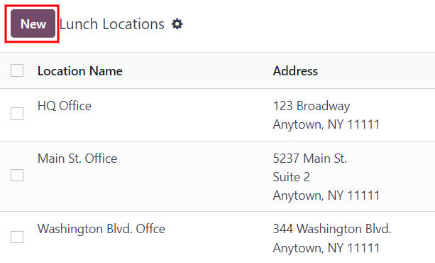 نمای لیست مکان‌ها با دکمه جدید هایلایت شده.