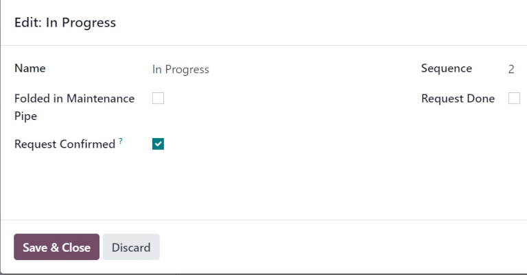 پنجره ویرایش مرحله در جریان.