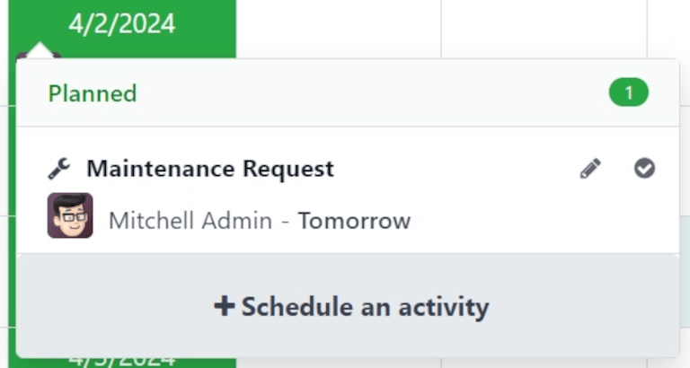 پنجره زمان‌بندی فعالیت.