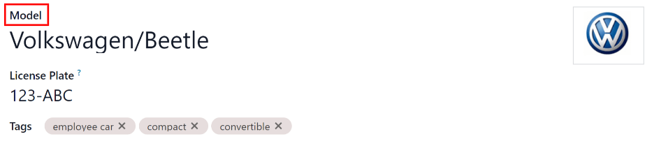 فرم وسیله نقلیه جدید، نمایش بخش مدل.