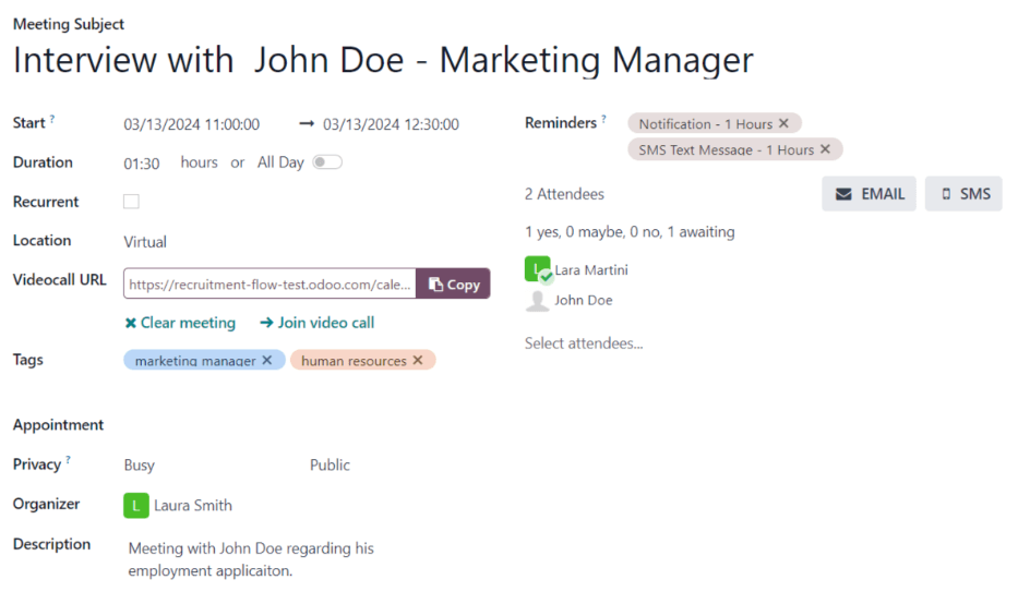 کارت جلسه جدید با تکمیل تمام اطلاعات و آمادگی برای ذخیره.