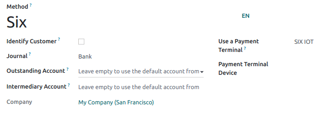 ایجاد روش پرداخت جدید برای درگاه پرداخت SIX