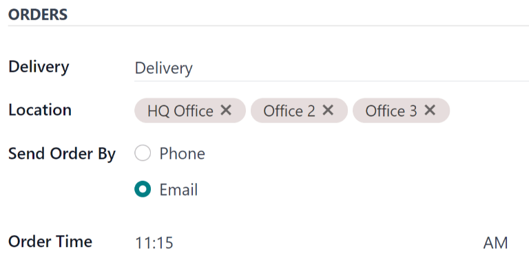 بخش سفارش‌های فرم تأمین‌کننده، با تمام فیلدهای پر شده.