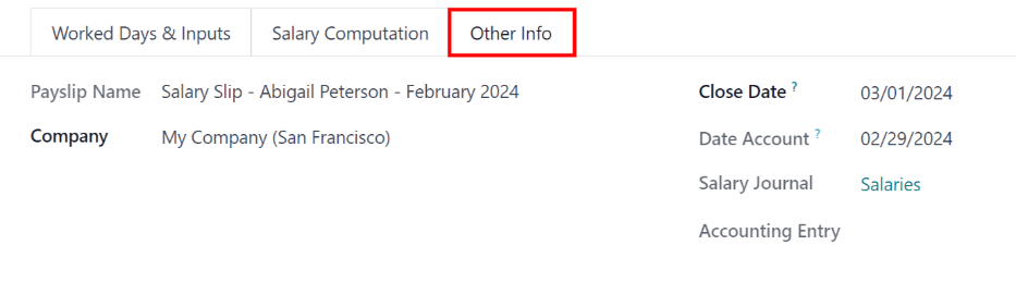 فیلدهای تکمیل شده در تب سایر اطلاعات.