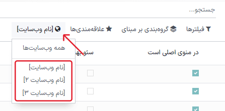 نمایش صفحات در وب سایت خاص