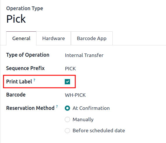 ویژگی «چاپ برچسب» را فعال کنید.