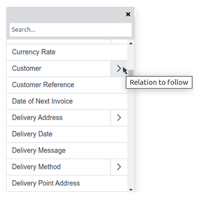 انتخاب فیلد مرتبط.