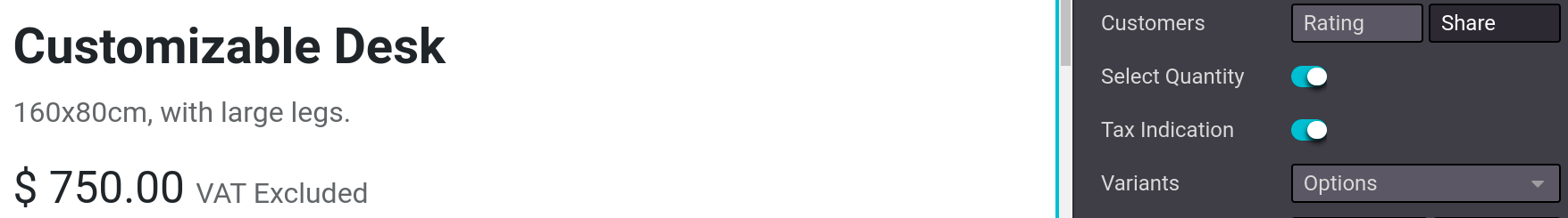 نوع مالیات نمایش داده شده در صفحه محصول