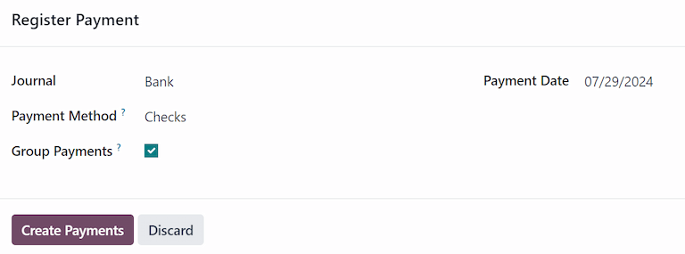 پنجره پاپ‌آپ «ثبت پرداخت» که پر شده است.