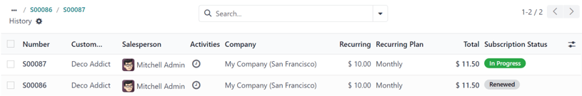 پیش‌فاکتور تمدید در برنامه اشتراک‌ها.