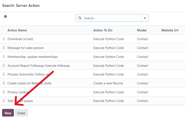 دکمه جدید در پنجره عملیات سرور در برنامه اتوماسیون بازاریابی سازمان‌یار.
