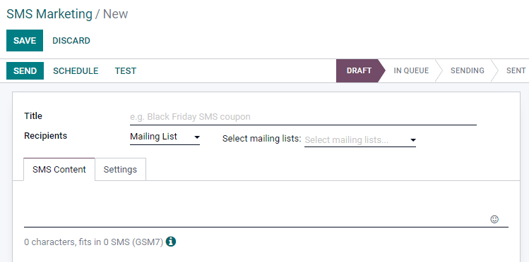 ایجاد قالب بازاریابی برای پیامک.