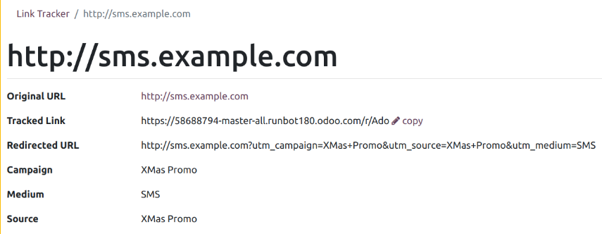 مشاهده آمار مربوط به یک لینک ردیابی شده خاص.