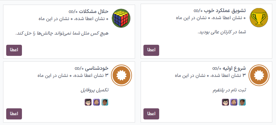 نمایی از صفحه نشانها.