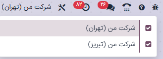 نمونهای از لیست شرکتهایی که یک کاربر پس از ورود به پایگاه داده به آنها دسترسی دارد.