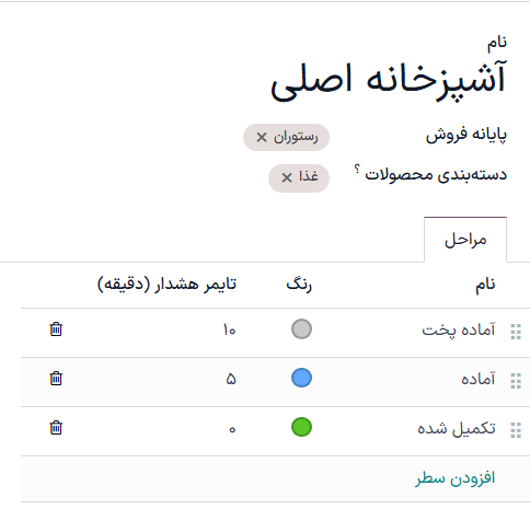 فرم تنظیمات نمایشگر آمادهسازی