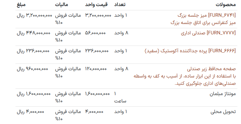 پیشنمایش پیشفاکتورها در برنامه فروش سازمانیار.