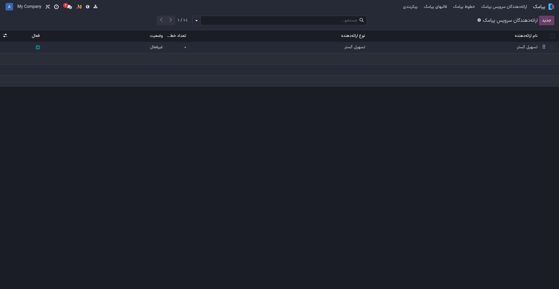 لیست ارائه‌دهندگان