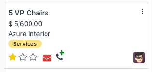 یک فرصت فروش با گزینه افزودن تماس به ابزارک VoIP.