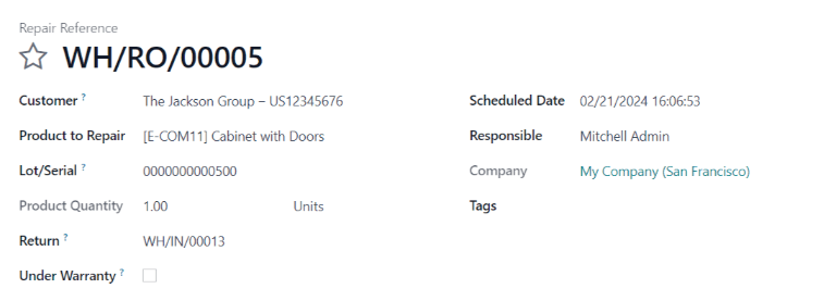 نمایی از صفحه ارجاع تعمیر.