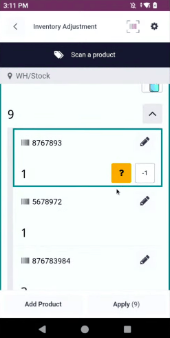 شمارش را در صفحه تنظیم موجودی اعمال کنید.