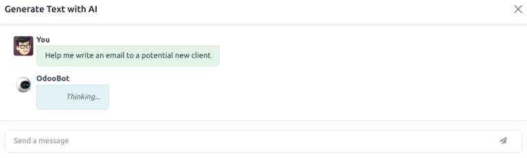 پاپ‌آپ تولید متن با هوش مصنوعی.